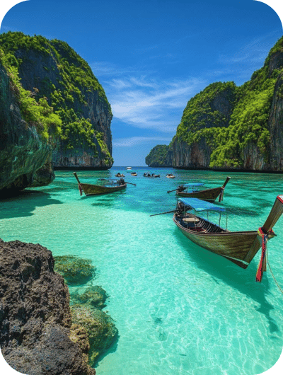 Tropical island tour with turquoise waters and scenic beaches near Bangkok.
