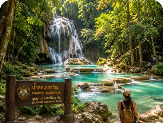 Erawan Waterfalls One Day