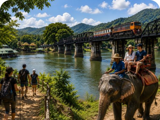 River Kwai One Day Trek & Elephant Ride